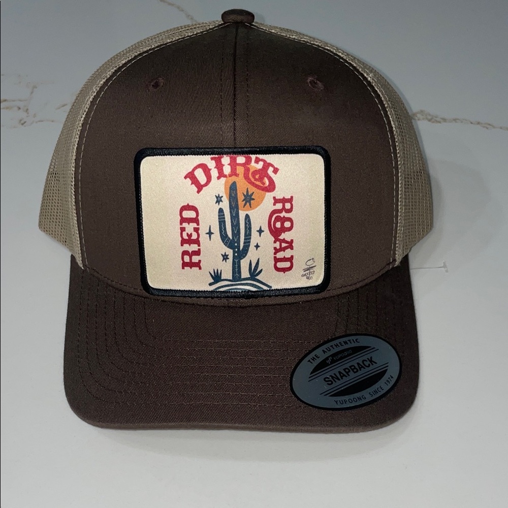 RED DIRTS ROAD Western Brown and Tan Snapback Hat